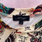 Ed Hardy  Multicolor Tattoo Graphic Top Photo 1