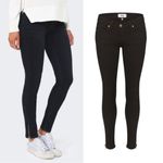 Paige  • Verdugo Ankle Skinny Jeans black denim gold ankle zippers Photo 1