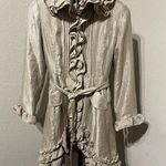 Samuel Dong shimmer champagne bubble ruffle hem coat/dress sz small Gold Photo 0