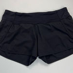 Lululemon  Run Speed Short Black Rear Zip Pocket Size 10 Photo 0