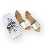 Loeffler Randall new  ❁ Sawyer Snake Flat Sandals ❁ Ivory Metallic Gold Leather ❁ Photo 0