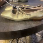 Mansur Gavriel Lambskin Square Toe Mary Jane Flats in Gold Sz 41 Photo 4