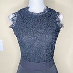 Lady Style Women's Black Faux Feather Lace Fit & Flare Back Zip Dress Sexy Sz M Size M Photo 1