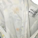 Hello Molly Double Text yellow green multi leaf Ruffle milkmaid Mini dress sz L Photo 9