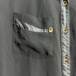 Love Tree Large Faux Leather Trim Button Up Sheer professional Career blouse Photo 3