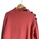 Anthropologie Margarita Pink Button Mock Neck Long Sleeve Tunic Sweater Size M Photo 3