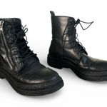 EMU Black Leather Combat Boots size 6.5 EU 37 Lace Photo 0