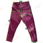 PINK - Victoria's Secret Victorias Secret PINK Ultimate High Waist Metallic Paneled Leggings Burgundy L Photo 2
