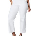 Spanx  Crop Pants Wide Leg Twill White Pull On Flap Pockets Women’s Size Large Photo 0