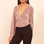 Reformation Anastasia velvet top in Blush Pink Long Sleeve Flawed Size S Small Photo 1