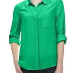 Diane Von Furstenberg  green silk blouse Photo 0