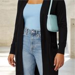 Cielo Women's Black Soft Knit Long Line Ribbed Open Front Sweater w/ Pockets sz Size M Photo 0