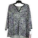 Cathy Daniels  Misty Charcoal Animal Print Sweater Photo 0
