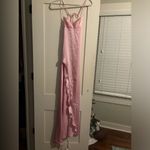 Lucy in the Sky  Siobhán Satin Ruffle Maxi Dress in Pink size XXS Photo 6