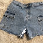 Denim Blue Women's Cargo Shorts Size M Photo 4