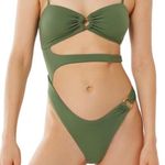 Urban Outfitters UO Out From Under Abalone Strappy Asymmetrical Swimsuit One-Piece Bathing L NWT Photo 3
