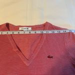 Lacoste Women's Striped V-Neck Tee Photo 5