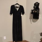 Altar'd State Altar’d State NWT Black Metallic Elegant Short Sleeved Wide Leg Jumpsuit Photo 2