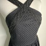 Jodi Kristopher  Black Halter Top Eyelet Lace Dress Size 3 Jr. NWT Photo 2