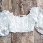 ZARA Puff Sleeve Polka Dot Crop Top Photo 0