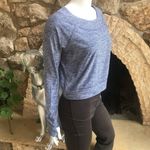 Layer 8 Cropped Long Sleeve Blue Gray Space Dye Top Women's Size Medium Photo 3