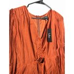Lulus NEW  Burnt Orange Romper Flowy Boho Size Large Long Sleeve Balloon Photo 2