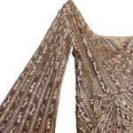 Mac Duggal NWOT Rose Gold One Shoulder Cape Sleeve Embellished Gown Sz 16 #20528 Photo 6