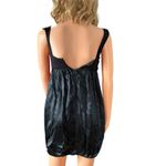 BCBGMAXAZRIA  Black Mini Dress 0 Grecian Draped Bubble Hem Empire Waist Y2K Photo 2
