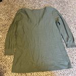 Loft Olive Green V-Neck Long Sleeve Tunic Sweater Petite M Photo 4