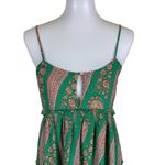 Urban Outfitters  Green Boho Flowy Paisley Keyhole Front Mini Dress Small Photo 1