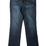 American Eagle  Blue Dark Wash Denim Artist Crop Capri Jeans Womens Sz 4 Stretch Photo 0