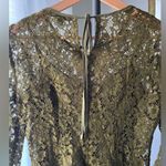 J.Crew Olive Green Lace Long Sleeve Top with Built-In Cami and Back Tie Keyhole Photo 4