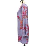 Leith  Lavender Floral Satin Shift Dress Size Large, Purple Pink Floral Dress Photo 3