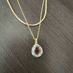 Kendra Scott Gold Dichroic Glass Teardrop Multi-Strand Necklace NWT Photo 0