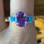 Moroccan Amethyst Sleeping Beauty Turquoise Ring Size 10 Purple Photo 0