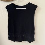 Michael Lauren Revolve  Black Raw Hem Sleeveless Tank Lace XS Photo 0