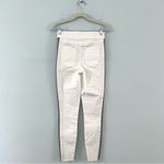 Spanx NWT Side Stripe White Vintage Grey Distressed Raw Hem Stretch Skinny Jeans Photo 4