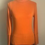 Free People Pumpkin Spice Orange Fall Mock Neck Ribbed Long Sleeve Top Photo 0