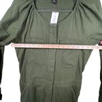 Banana Republic  Linen Blend Utility Romper Long Sleeve Army Olive‎ Green Size S Photo 5