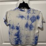 Lululemon  Athletica White and Blue Crop T-Shirt Photo 1