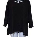 Lane Bryant  22/24 Plus Size Black Knit Cutout Neckline Quarter Sleeve Blouse Top Photo 0