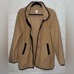 J.Crew  women’s Piped sherpa coat sz L ✨ Photo 0