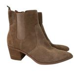 Franco Sarto Sager Tan Suede Leather Ankle Booties Womens Size 6M Side Zip Boots Photo 0