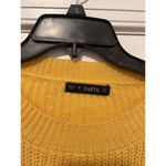 Zaful Striped Balloon Sleeve Pullover Sweater Waist Length Yellow Rust Purple OS Photo 1