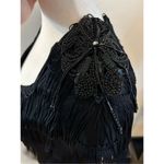 1920 style vintage dress back fringe size 8 Black Photo 1
