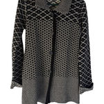 Chiaramente‎ Italy Wool Blend Cardigan Sweater Button Front Black Beige Small Photo 0