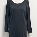 Calvin Klein Charcoal Gray Knit Sweater Scoop Neck Dolman Sleeve Dress NWT Large Photo 0