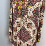 Ivy Jane  Colorful Boho Retro Long Sleeve Shirt Dress Small Mosaic Photo 2