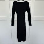 Good American Black Bodycon Belted Sweater Dress Photo 8