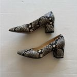 Brian Atwood B-Kacie Gray Leather Snakeskin Print Chunky Block Heel Womens 6 Photo 2